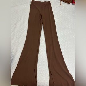 PACSUN BROWN FLARE LEGGINGS OPEN BOOT CUT